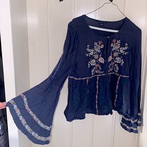 American Eagle Long Sleeve Floral Blouse